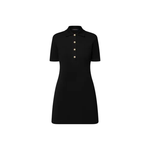 LOUIS VUITTON Monogram Короткий рукав Платье Женское Черное