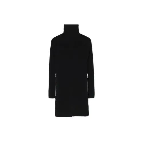 Yohji Yamamoto Черные Женские Длинные Платья с Длинными Рукавами