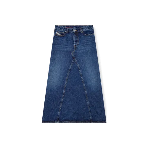 DIESEL Деним Длинный Юбка Женские Темно-синий