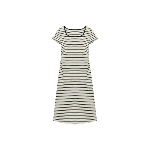 Hotwind Короткий рукав Платье Женское Черное Белое