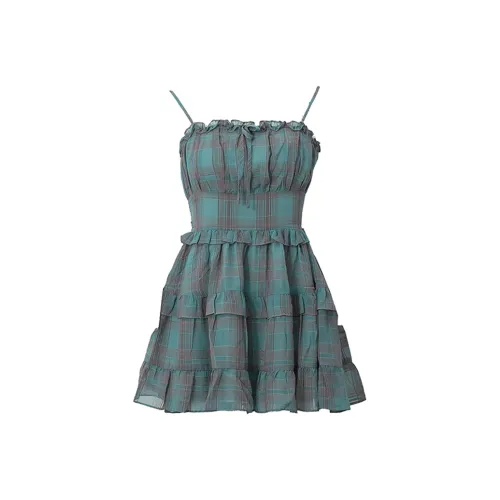 EIDM Slip Платье Женское Сине-зеленое