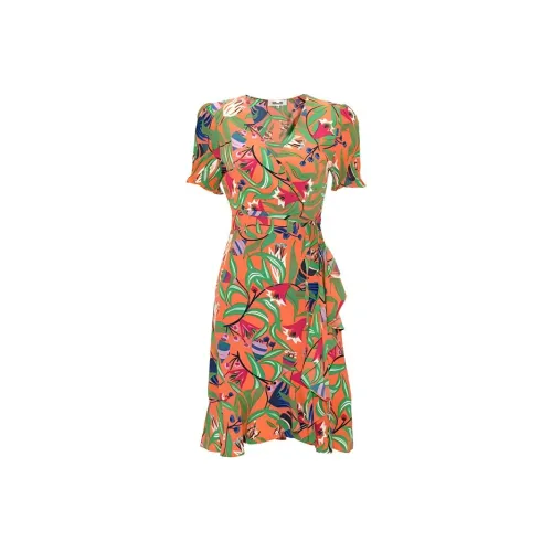 DVF Diane Von Furstenberg Короткий рукав Платье Женское Многоцветное