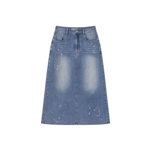 DIALOGUE Деним Длинный Юбка Женские Джинсовый синий