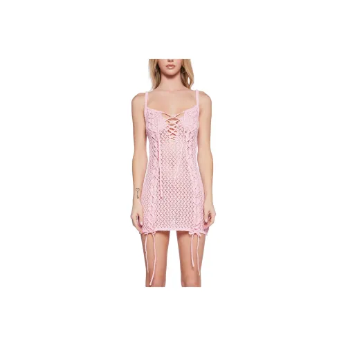 Dolls Kill Sugar Thrillz Bold Delight Mini Dress Slip Dress Women's Pink Pink