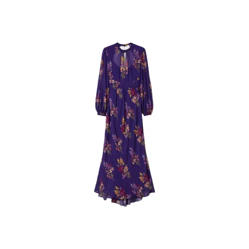 TWINSET Milano Длинное Платье с Длинными Рукавами Женское Фиолетовое