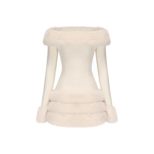 NANA JACQUELINE Длинное платье с длинными рукавами цвет белый