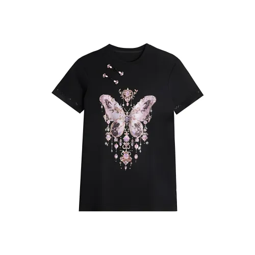 TCH Короткий рукав Платье Женское Черное