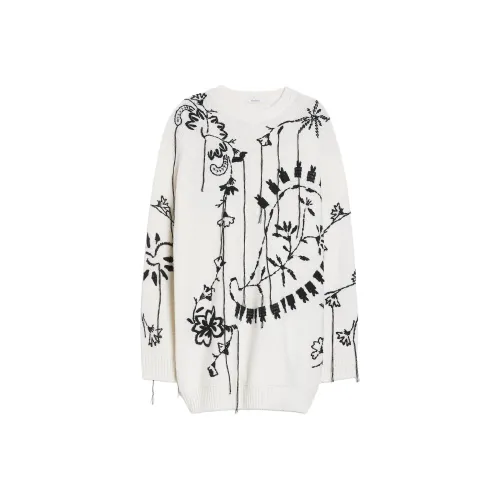 MaxMara FW24 Длинное платье с длинными рукавами женское белое