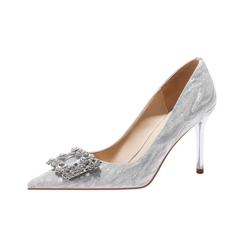 Lan Miao Узкий каблук Высокие каблуки Женские Серебряные
