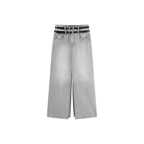 Miss Sixty Деним Длинная Юбка Женская Светло-Серый