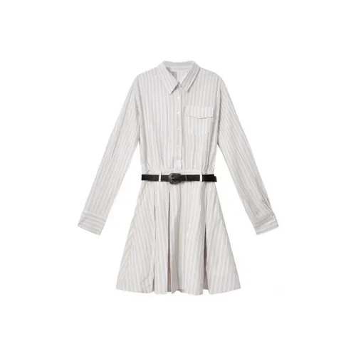 AFGGD Длинное платье с длинными рукавами женское абрикосового цвета