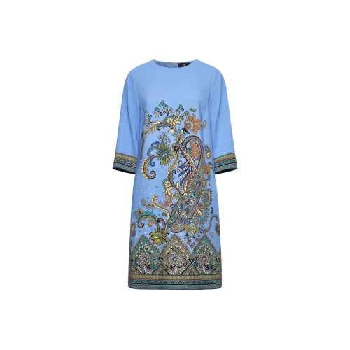 ETRO Blue Женские Длинные Рукава Платья