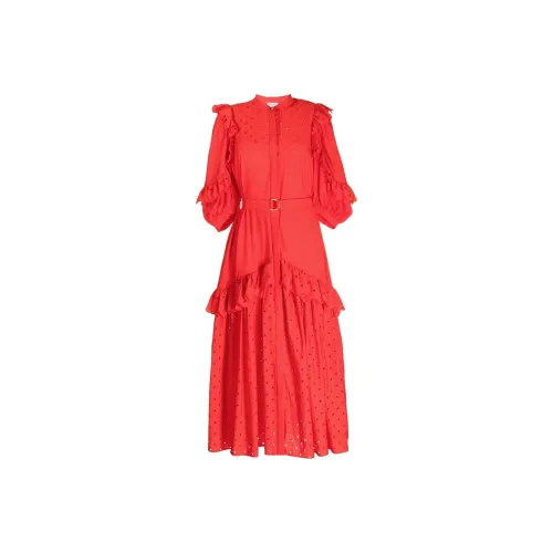 ACLER Red Женские Длинные Рукава Платья