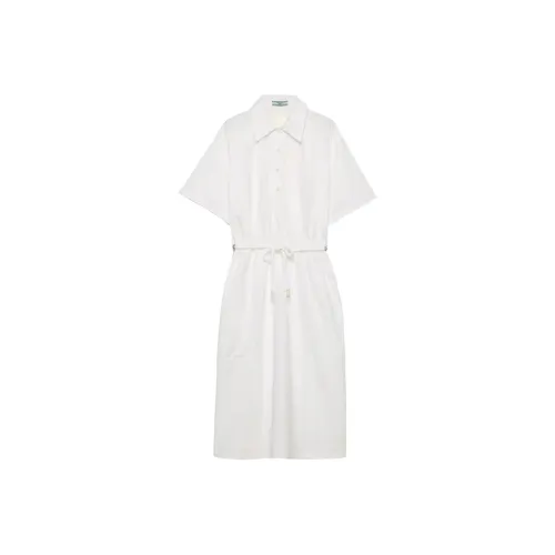 PRADA SS25 Короткий рукав Платье Женское Белое