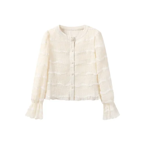 FAIRWHALE Перламутрово-белые Женские Рубашки