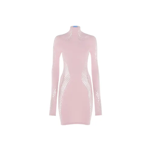 Mugler Розовый Женские Длинные Платья с Рукавами