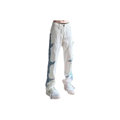 PLUSONEONE+ Белые унисекс джинсы