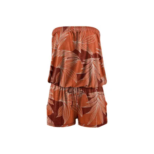 Victoria's Secret LASCANA Без бретелей Комбинезон Апельсин Пальма Комбинезон Женские Апельсин Пальма