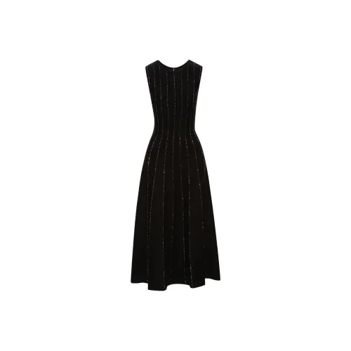 Oscar De La Renta SS24 Sleeveless Dress Women's Black Оскар Де Ла Рента SS24 Без рукавов Платье Женское Черное