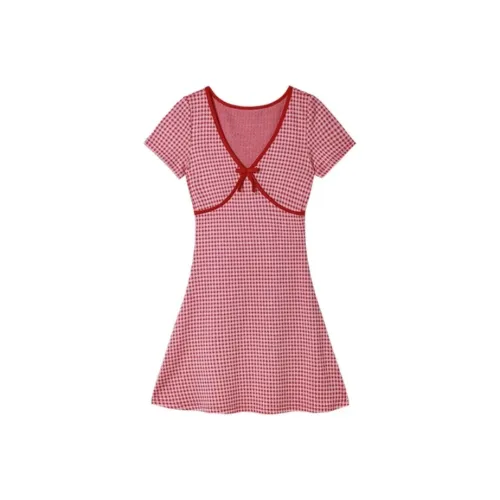 YGPRW Red Женские Короткие Платья с Рукавами