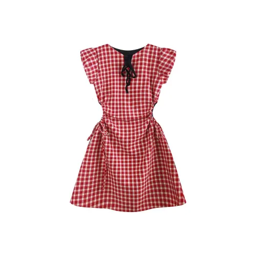 PLAY BUSH Короткий рукав Платье Женское Красное