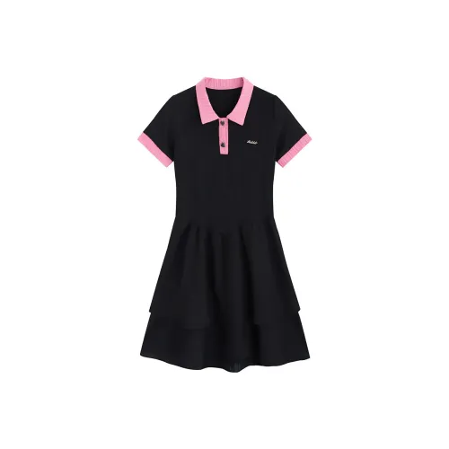Garbege Короткий рукав платье женское черное и розовое