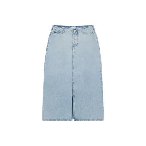 COVERNAT Denim Long Skirt Women's Light Blue
