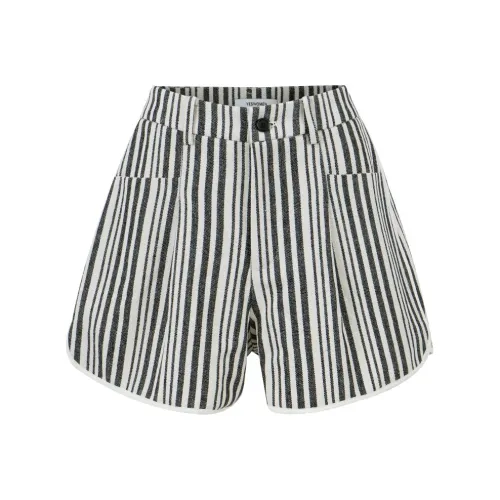 YESWOMEN Повседневные шорты женские черно-белые полосы