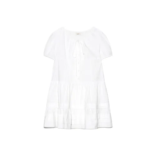 Lee Короткий рукав Платье Женское Белое