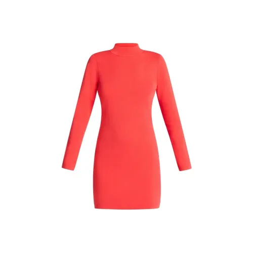 MICHAEL KORS FW24 Длинное платье с длинными рукавами женское кораллово-красное
