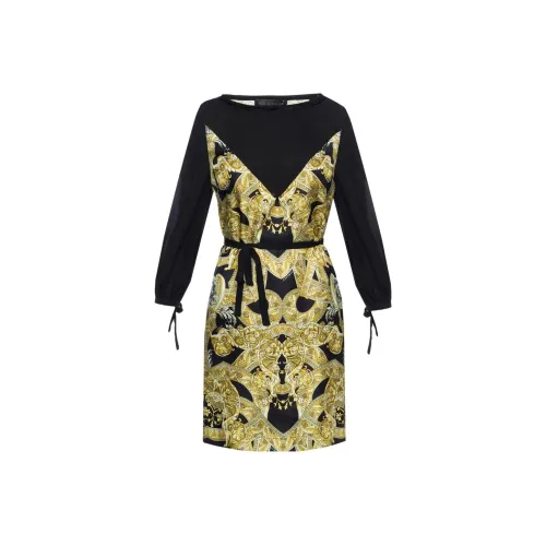 VERSACE Черное Женское Длинное Платье с Рукавами