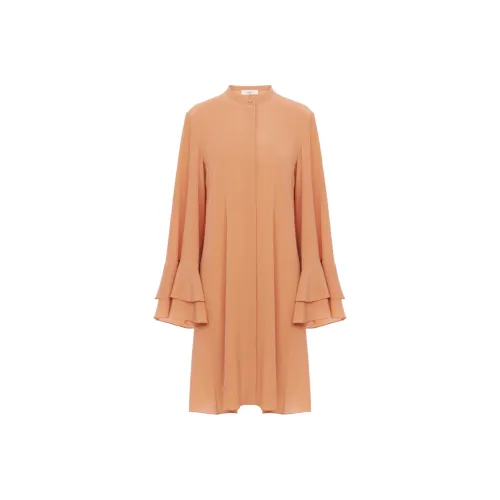 Chloe FW24 Длинное платье с длинными рукавами женское цвет румяна