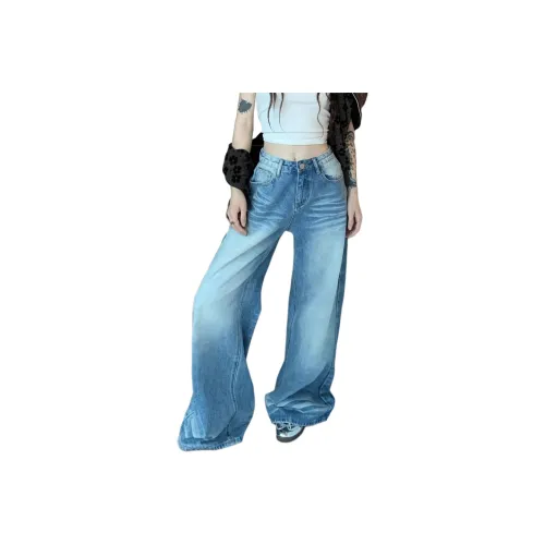 YEARNED Джинсы Женские Светло-Синие Штаны