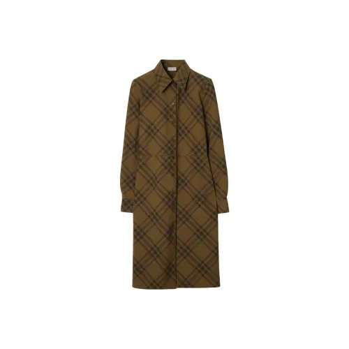 Burberry Длинное платье с длинными рукавами женское коричневое