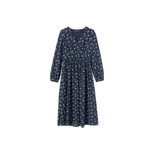 WESTLINK Длинное платье с длинными рукавами женское синее