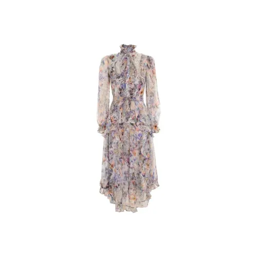 Zimmermann Многоцветные Женские Длинные Платья с Рукавами