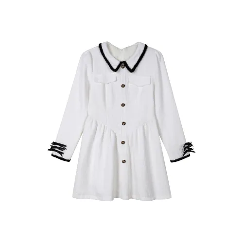 EIDOLON GRAIN Белое Женское Длинное Платье с Рукавами