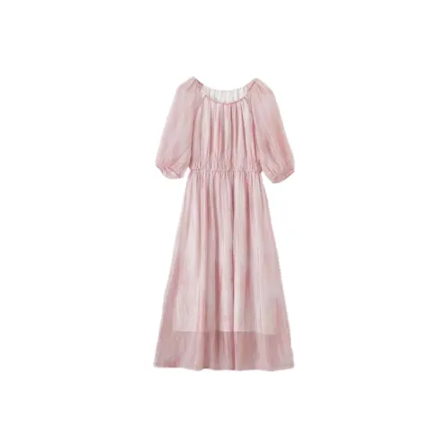 ABBY GODDESS Короткое платье с короткими рукавами женское розовое