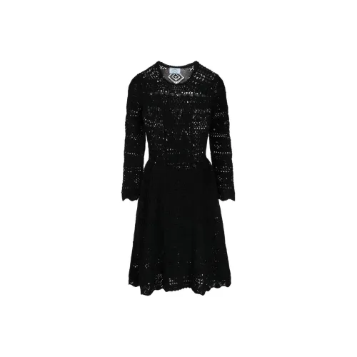 PRADA Длинное платье с длинными рукавами женское черное