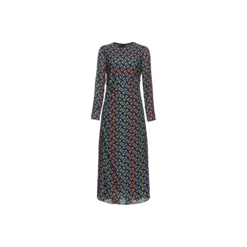 PINKO Черное Женское Длинное Платье с Рукавами