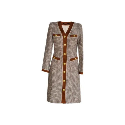 ROEYSHOUSE Длинное платье с длинными рукавами женское многоцветное