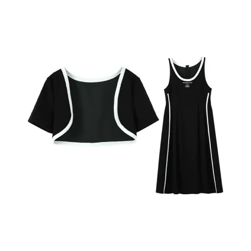 Jinggu Женские Платья с Коротким Рукавом