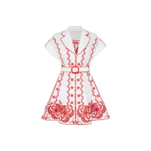 Zimmermann Многоцветные Женские Короткие Платья с Рукавами