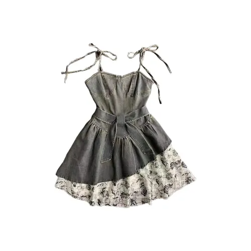 The King and the Nightingale Без рукавов Платье Женское Джинсовое платье