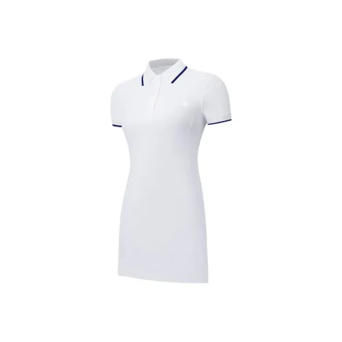 lululemon Короткий рукав Платье Женское Белое Повседневное Синий WHT CLBL