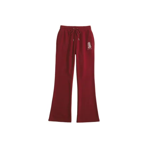 Abercrombie＆Fitch Вязаные Спортивные Штаны Женские Красные