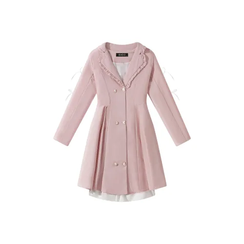 AHDO Длинное платье с длинными рукавами женское розовое