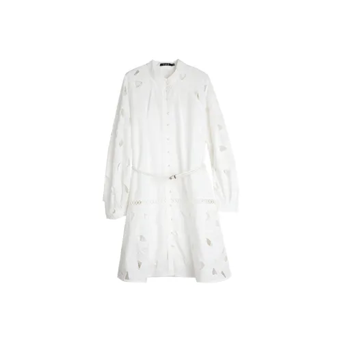 ELLE Длинное платье с длинными рукавами цвет белый