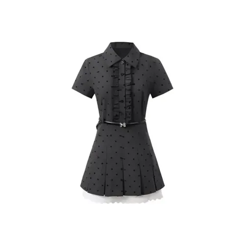 PLANE DRIFT Короткий рукав Платье Женское Серое