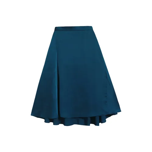JI CHENG Синий Женская Повседневная Длинная Юбка